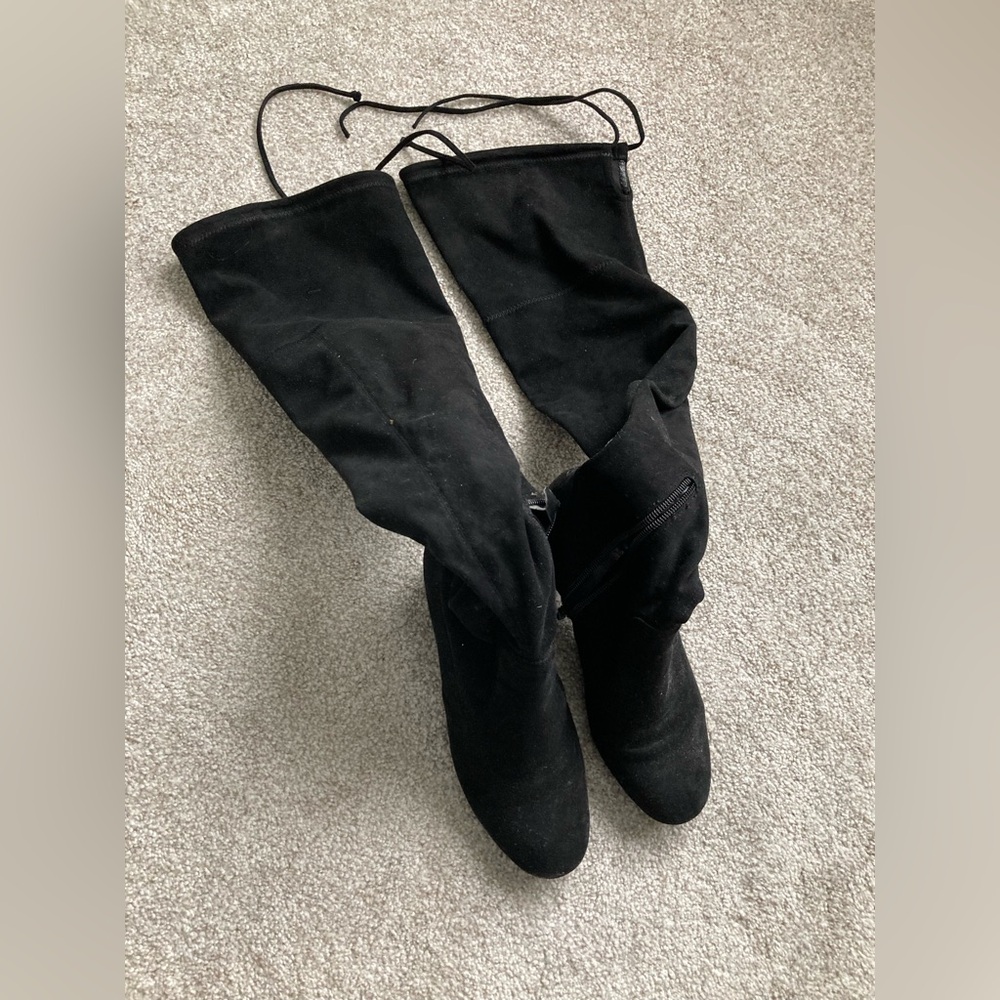 Unisa black over the knee faux suede boots